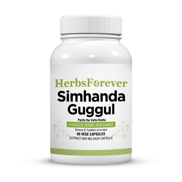 Simhanada Guggulu - Ayurvedic Herbal Supplement - 90 Vege Capsules - 800 Mg Each