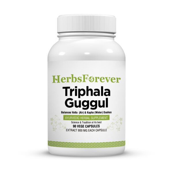Triphala Guggulu - Ayurvedic Herbal Supplement - 90 Vege Capsules - 800 Mg Each