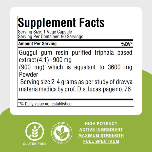 bnr3_guggul-shudh Shudh Guggul Capsules – Commiphora Wightii - 90 Vege Capsules - 800 mg each