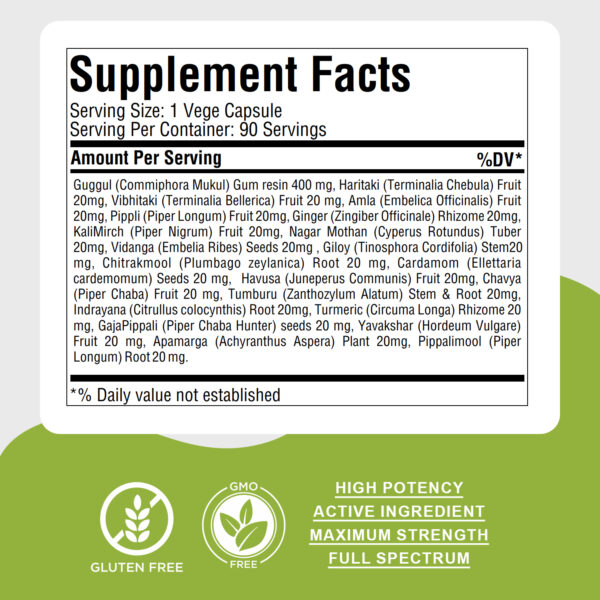 bnr3_saptavimastika_guggul Saptavimastika Guggulu - Ayurvedic Herbal Supplement - 90 Vege Capsules - 800 Mg Each