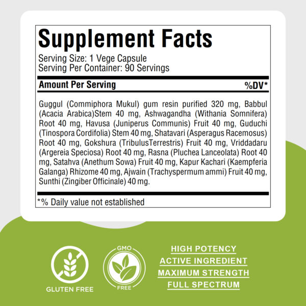 bnr3_trayodasanga_guggul Trayodasanga Guggulu - Ayurvedic Herbal Supplement - 90 Vege Capsules - 800 Mg Each