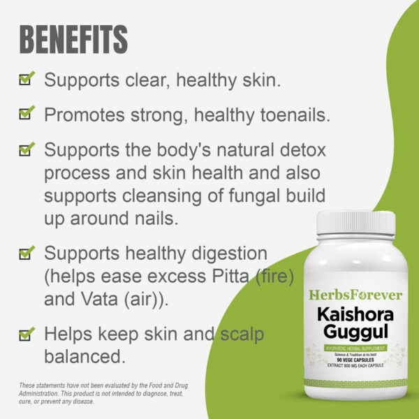 Kaishore Guggulu - Ayurvedic Herbal Supplement - 90 Vege Capsules - 800 Mg Each