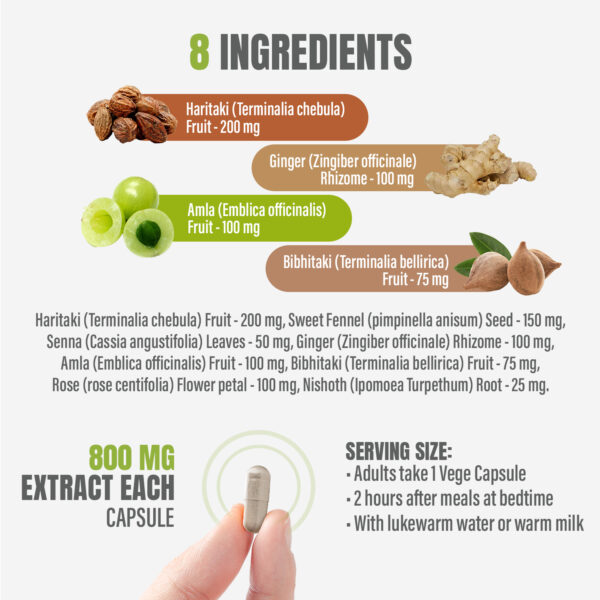 bnr2_laxa_mild_60Caps Laxa Mild - Ayurvedic Herbal Supplement – 60 Vege Capsules – 800 Mg Each